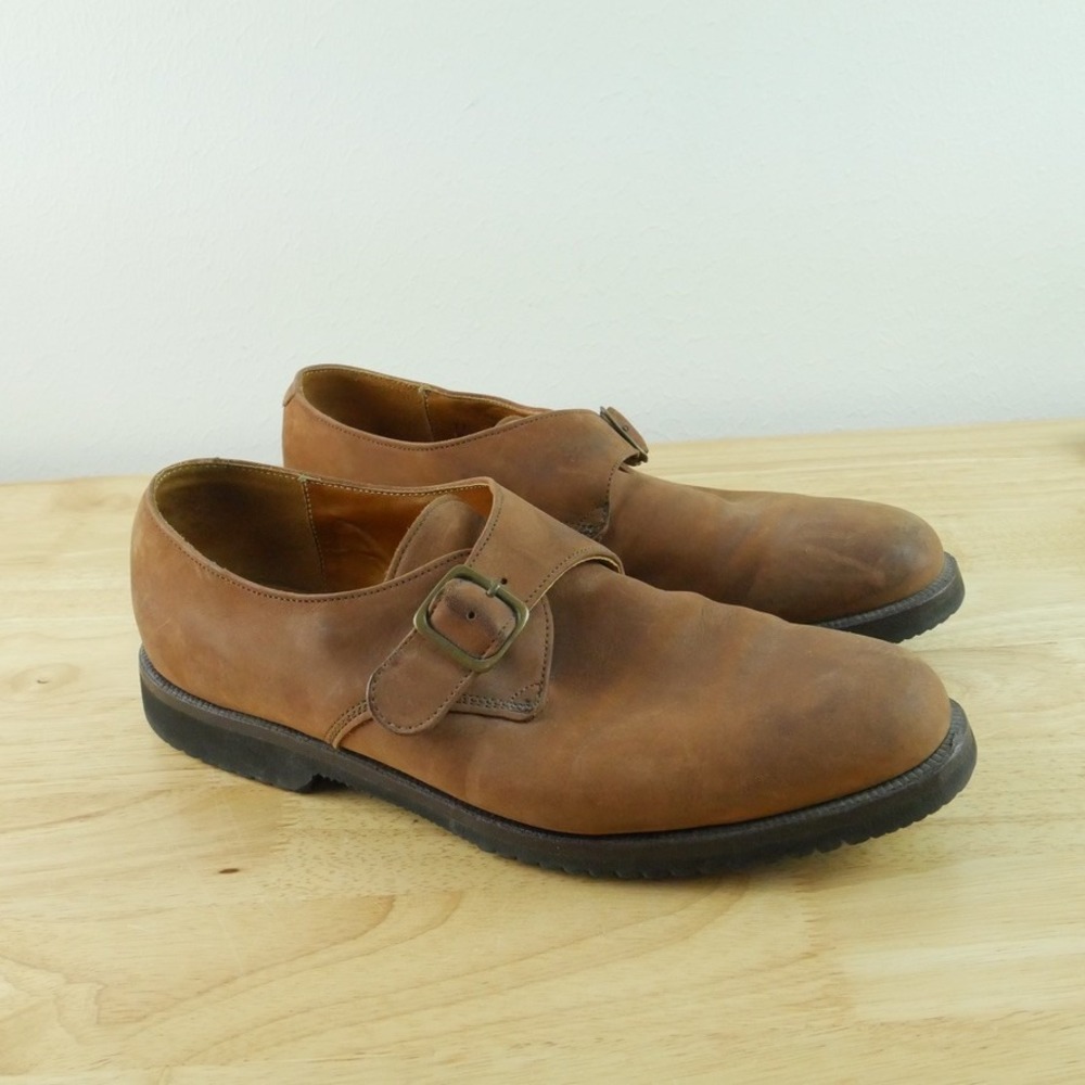 Cole Haan Mens Vintage Monk Strap Brown Leather Nubuck Shoes Preppy  USA 11 D